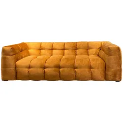 KAWOLA Sofa ROSARIO 3-Sitzer Velvet gold