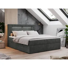MKS Boxbett, GOLD-5 Led, 160/200 Dunkelgrau Struktur - H3