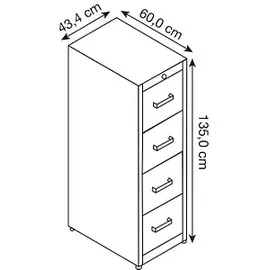 Mauser client entry Hängeregistraturschrank 43,4 x 60,0 x 135,0 cm weiß
