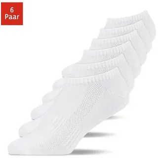 SNOCKS Sneakersocken 6 Paare Weiß L