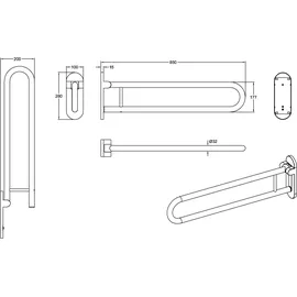 Villeroy & Boch ViCare Haltegriff Klappgriff 850 mm weiß