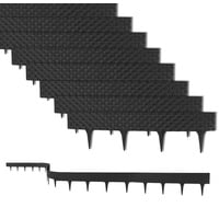BigDean 6,4 m Rasenkante mit 8 Elemente á 80 cm - Biegbarer Kunststoff in Rattan-Design - Beeteinfassung, Beetumrandung, Palisaden - cm