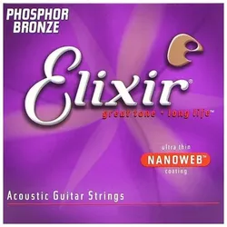 Elixir 16052 Phosphor Nanoweb Light 012 -053 Western Gitarrensaiten