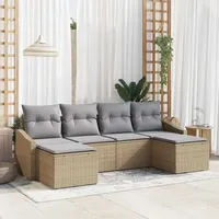 vidaXL Garten Essgruppe 6-tlg. Beige/Hellgrau