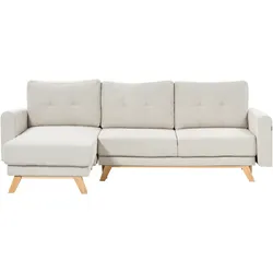 Ecksofa SIRO Helles Beige Rechtsseitig