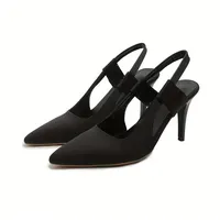 ticticlily Damen Pumps Sexy Klassische High Heels Spitze Stiletto Party Hochzeit Slingback Spitzenschuhe F Schwarz 36 EU - 36 EU