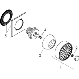 Hansgrohe Seitenbrause Axor eck Ros., schwenkb., 1j, Edelstahl-Optik