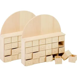 VBS Adventskalender 2er-Pack Rohholz 24x25,5cm