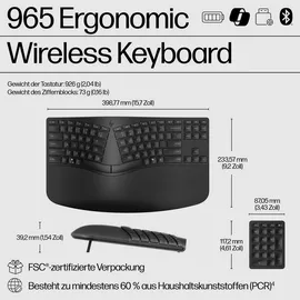 HP 965 Ergonomic Kabellose Tastatur schwarz
