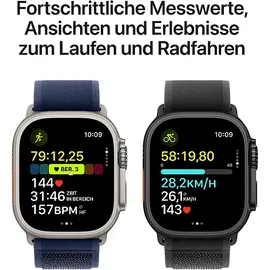 Apple Watch Ultra 2 GPS + Cellular 49 mm Titangehäuse schwarz, Alpine Loop Armband dunkelgrün L