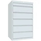 PAVOY Schubladenschrank, Höhe 1.200 mm, Schubladen 1x100 + 5x200 mm, Breite 715 mm, lichtgrau, lichtgrau