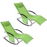 SoBuy Sonnenliege 2 Personen 200 x 63 x 80 cm Grün