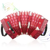 20 Tasten Concertina Leicht und robust für Anfänger(Red)