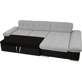 Mirjan24 Ecksofa mit Schlaffunktion 2-Sitzer Grau