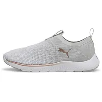 Puma Damen Softride Remi Slip-on Knit Wn's Road Running Shoe, Ash Gray Puma White Rose Gold, 38.5 EU