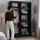 beautysofa Schwebetürenschrank Donatello 120 x 204,5 x 60 cm Schwarz/Eiche Artisan