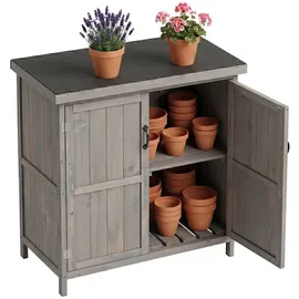 Relaxdays Gartenschrank 75 x 88 x 44 cm Grau