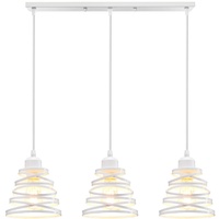 iDEGU 3-flammig Pendelleuchte Moderne Spirale Design Metall Lampenschirm E27 Vintage Lampe Industrielle Hängelampe für Schlafzimmer Wohnzimmer Küche Esszimmer (3-flammig Hängeleuchte, Schwarz, Weiß)