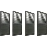 Mendler 4er-Set Aluminium Schiebetür für Pergola HWC-L46, Terrassenüberdachung, Lamellenpaneel Modul, 206x369cm ~ anthrazit