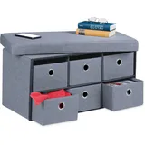 Relaxdays Truhenbank Grau 39 x 76 x 38 cm