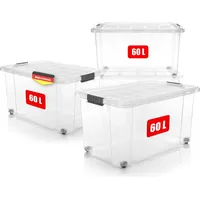 BigDean Aufbewahrungsbox 60 L 4-tlg. transparent