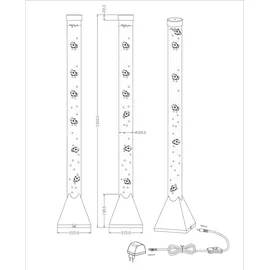 Trio Reality Leuchten LED-Wassersäule R5073-47, Kunststoff klar, titanfarbig, Farbwechsler, 5-er Set Deko-Fische