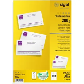 Sigel Visitenkarten 200 g/m2 satiniert, hochweiß
