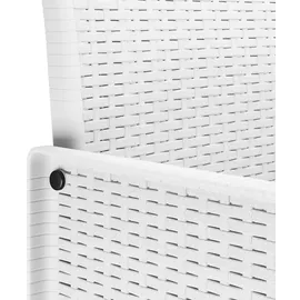 vidaXL Garten Essgruppe 11 pcs Weiß Rattan und Stahl - Weiß