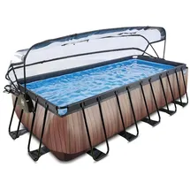 EXIT TOYS Wood Pool 540 x 250 x 122 cm inkl. Sandfilter und Abdeckung
