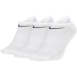 NIKE Unisex 3er Pack Sneaker Sportsocken - Everyday, Lightweight No Show, einfarbig Weiß 38-42