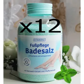 Vitawohl Fußpflege-Badesalz Beinwell Pfefferminzöl 600 g