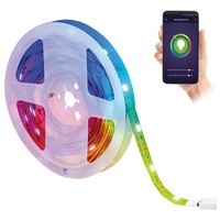 Luminea Home Control WLAN-RGB-LED-Streifen mit App- und Sprachsteuerung, USB,