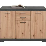 FMD Kommode FMD Bristol 3", braun (matera, artisan), B:120cm H:89,9cm T:49,9cm, Holzwerkstoff, Sideboards, Kommode, Mehrzweckschrank, in verschiedenen Tiefen, Breite: 120 cm
