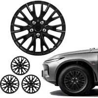 Vevor 4x Universale Radkappen 16 Zoll, Radzierblenden 4er Set aus ABS Kunststoff, Verstellbare Radblenden mit 20 Speichen & Snap-On-Montage Design, R16 Radabdeckungen für Deko & Daubschutz, Schwarz