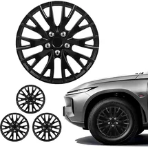 Vevor 4x Universale Radkappen 16 Zoll, Radzierblenden 4er Set aus ABS Kunststoff, Verstellbare Radblenden mit 20 Speichen & Snap-On-Montage Design, R16 Radabdeckungen für Deko & Daubschutz, Schwarz