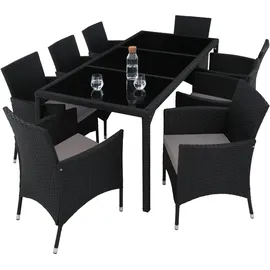 Tectake Rattan Sitzgruppe für 8 Personen, - Bunt