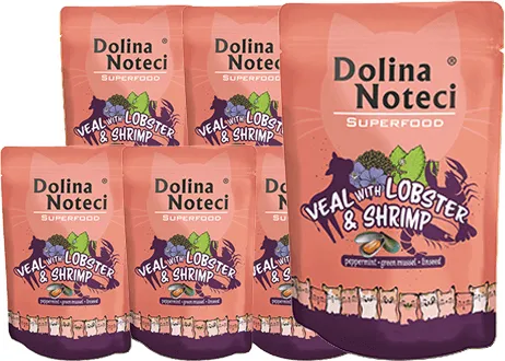 DOLINA NOTECI Superfood Hummer und Garnelen 10x85g Nassfutter für Katzen