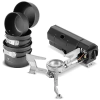 STAHLWERK Outdoor-Koch-und-Campingset Campingkocher, Camping Kochtopf-Set 4-tlg.