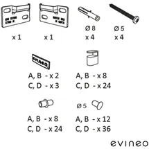 Evineo ineo Befestigung für Spiegelschrank, BL000056,