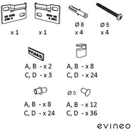 Evineo ineo Befestigung für Spiegelschrank, BL000056,