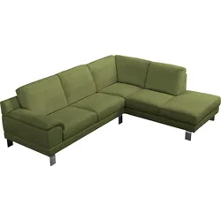 Ecksofa EGOITALIANO "Shakira, Design und Sitzkomfort auf hohem Niveau, tolle Details", grün (kiwi), B:240cm H:84cm T:212cm, Sofas, mit Ottomane, L-Form, elegante Metallfüße