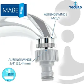 tecuro Aufnahme Adapter Übergangsstück M28 x 1 AG mit Strahlregler 3/4 Zoll AG Gold