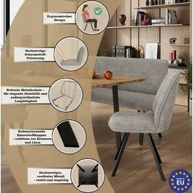 Home Affaire Esszimmerstuhl HOME AFFAIRE "Mily Essstuhl, Wohnstuhl, Polsterstuhl, 4-Fußstuhl", grau (taupe grau, schwarz), B:54,5cm H:91cm T:61cm, Holzwerkstoff, Metall, Polyester, Stühle, Esszimmerstuhl