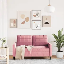 vidaXL 2-Sitzer-Sofa Rosa 120 cm Samt