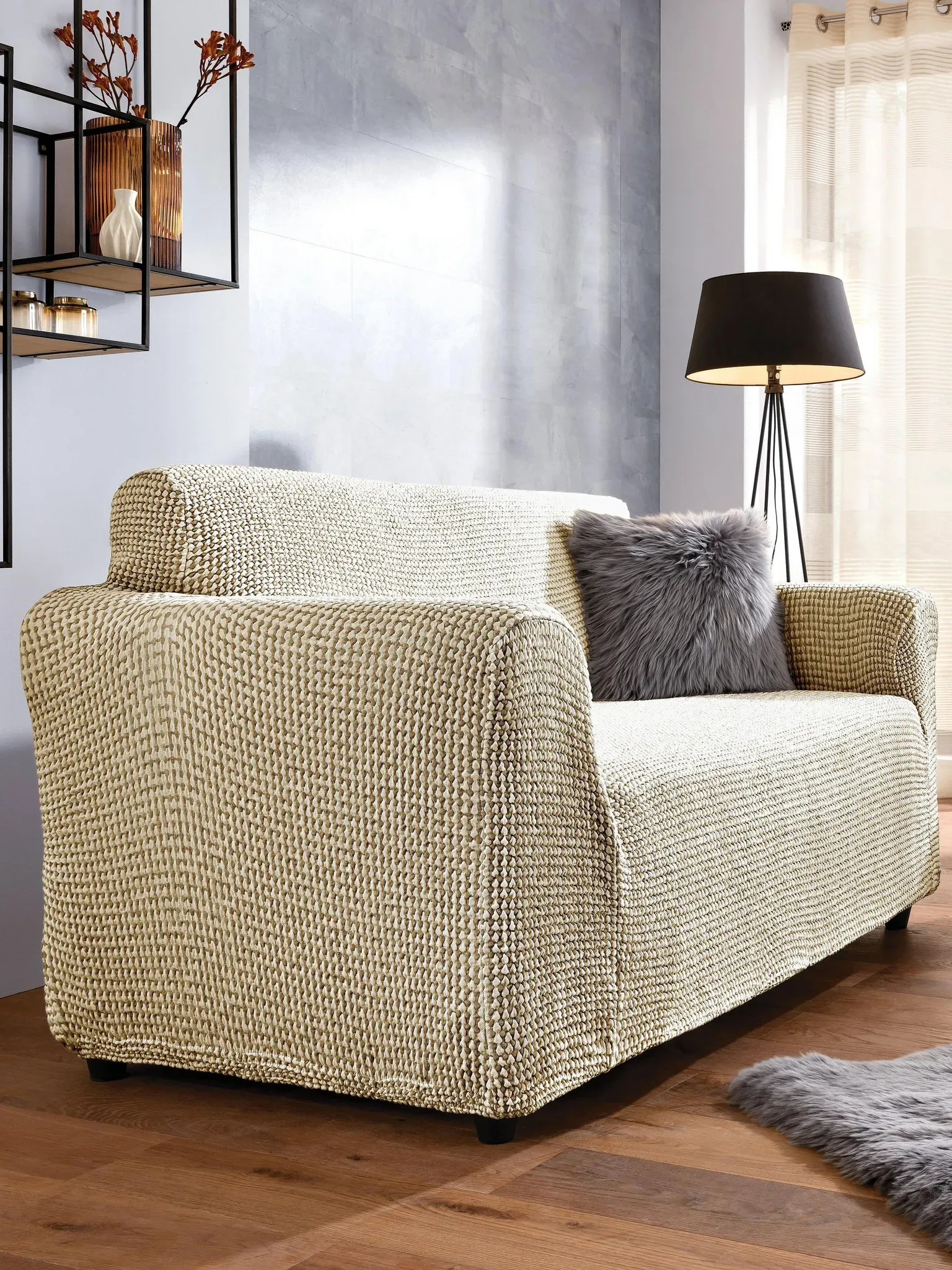 Sofahusse für 2-Sitzer ca. 75–90cm x 135–160cm Hagemann beige