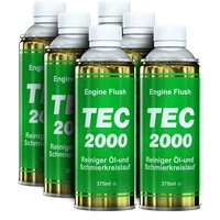 TEC 2000 Motorspülung - 6 x Engine Flush Motorreiniger für Benzin Diesel oder Gasmotoren 375ml Set - Kraftstoffadditiv zur Systemreinigung - Motorpflege Zusatz