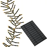 MARELIDA LED Solar Büschellichterkette Cluster 1512LED bernstein LED - 14m - 8 Modi USB