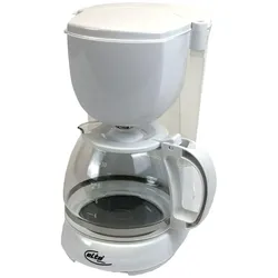 Elta Filter Kaffeemaschine 12 Tassen Glaskanne Filter Kaffee Maschine weiss 750W