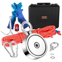 Vevor Bergemagnet Set Seil Magnetangel Topfmagnet Doppelseitig 272x2kg Neodym