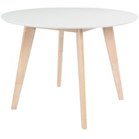 Miliboo Design-Tisch LEENA Holz und Weiß D100